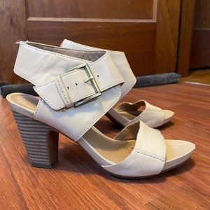 Clark’s Artisan nude leather heeled sandals